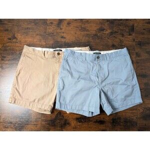 J. Crew Mercantile Flex Chino Shorts Size 33 5" Inseam Blue Khaki Lot 2